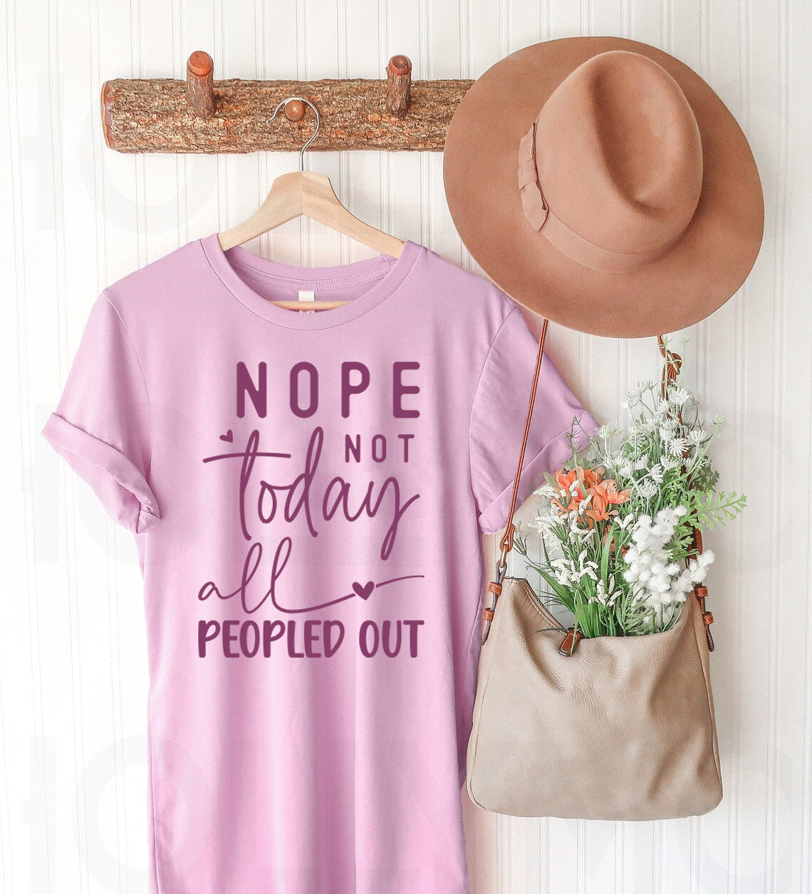 Nope Not Today All Peopled Out Graphic Tee