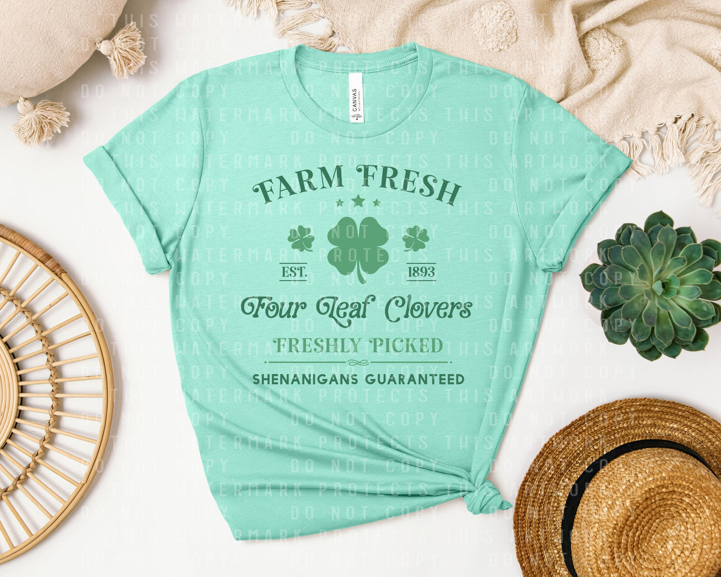 Farm Fresh Four Leaf Clovers Graphic Tee