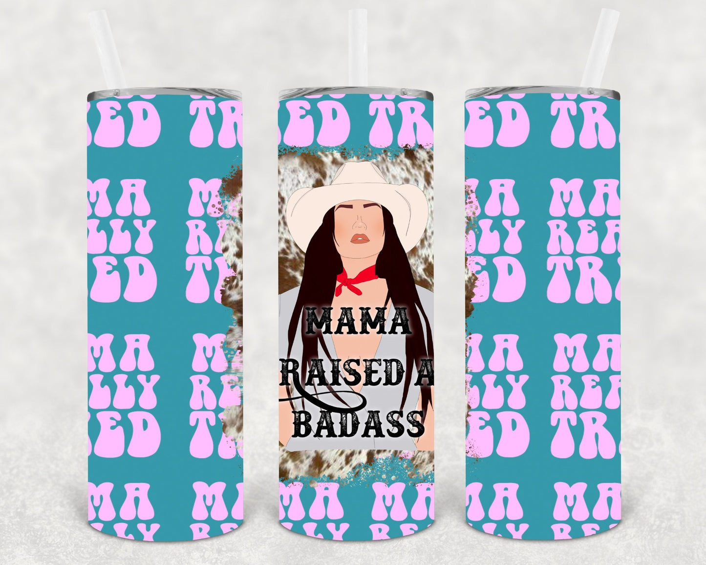 Mama Raised a Bada** 20 oz Skinny Tumbler