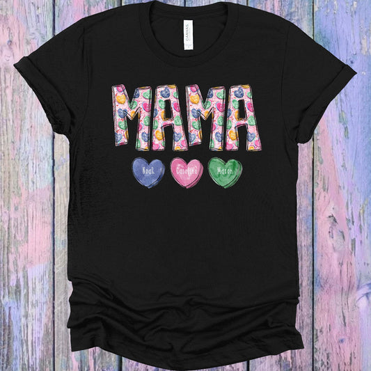 Valentine Hearts with Names Customized Graphic Tee