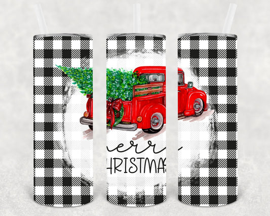 Merry Christmas Truck 20 oz Skinny Tumbler