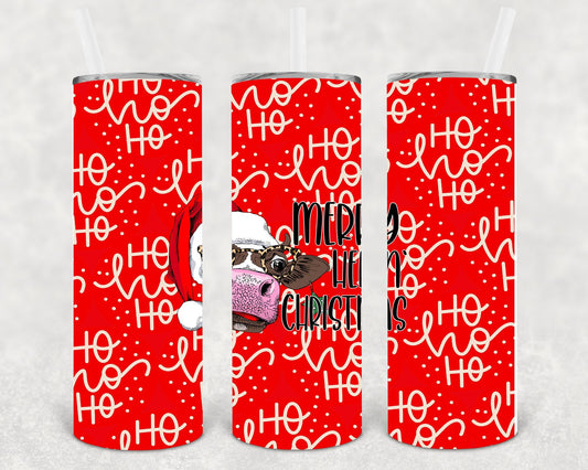 Merry Heifin Christmas 20 oz Skinny Tumbler