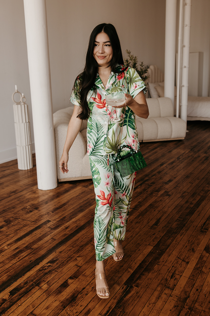 Mint Tropical Pajama Pants set