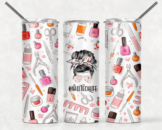 Nail Tech Life 20 oz Skinny Tumbler