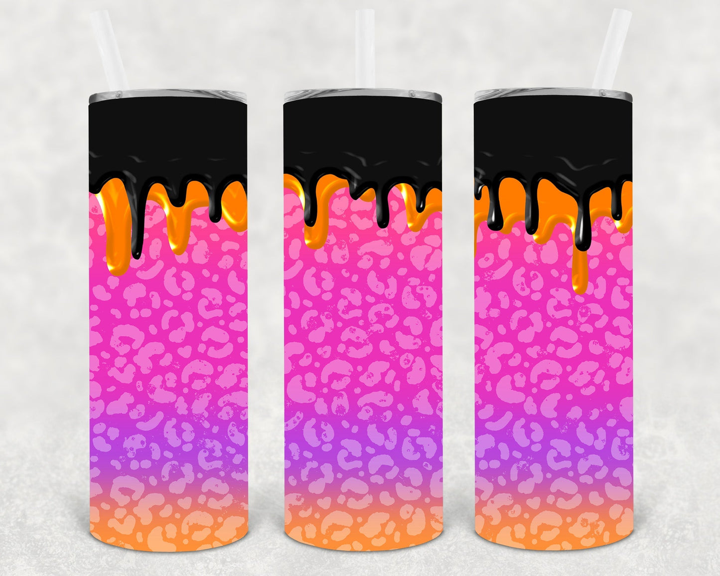 Neon Leopard 20 oz Skinny Tumbler