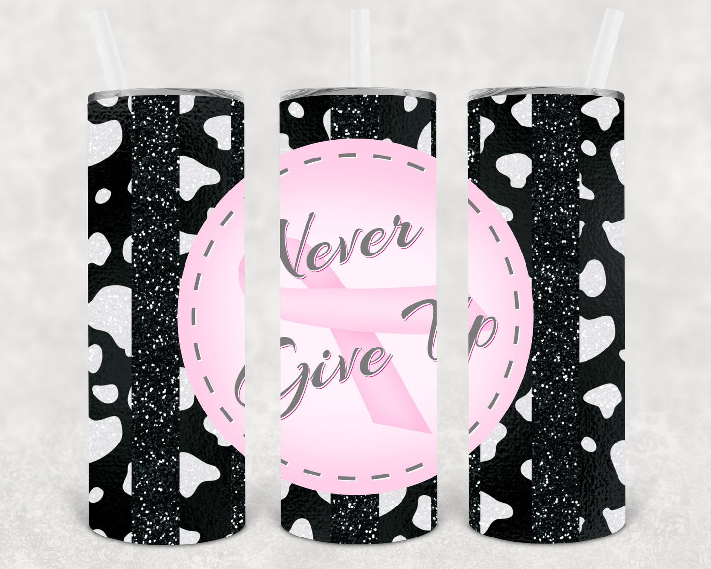 Never Give Up 20 oz Skinny Tumbler