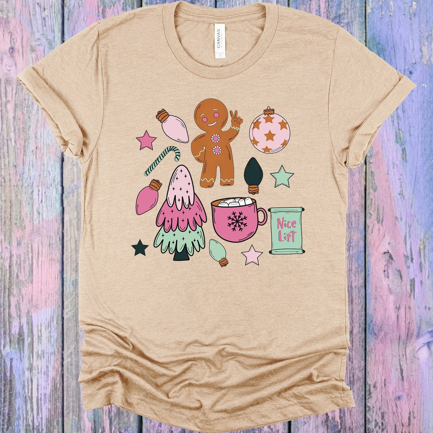 Nice List Gingerbread Graphic Tee