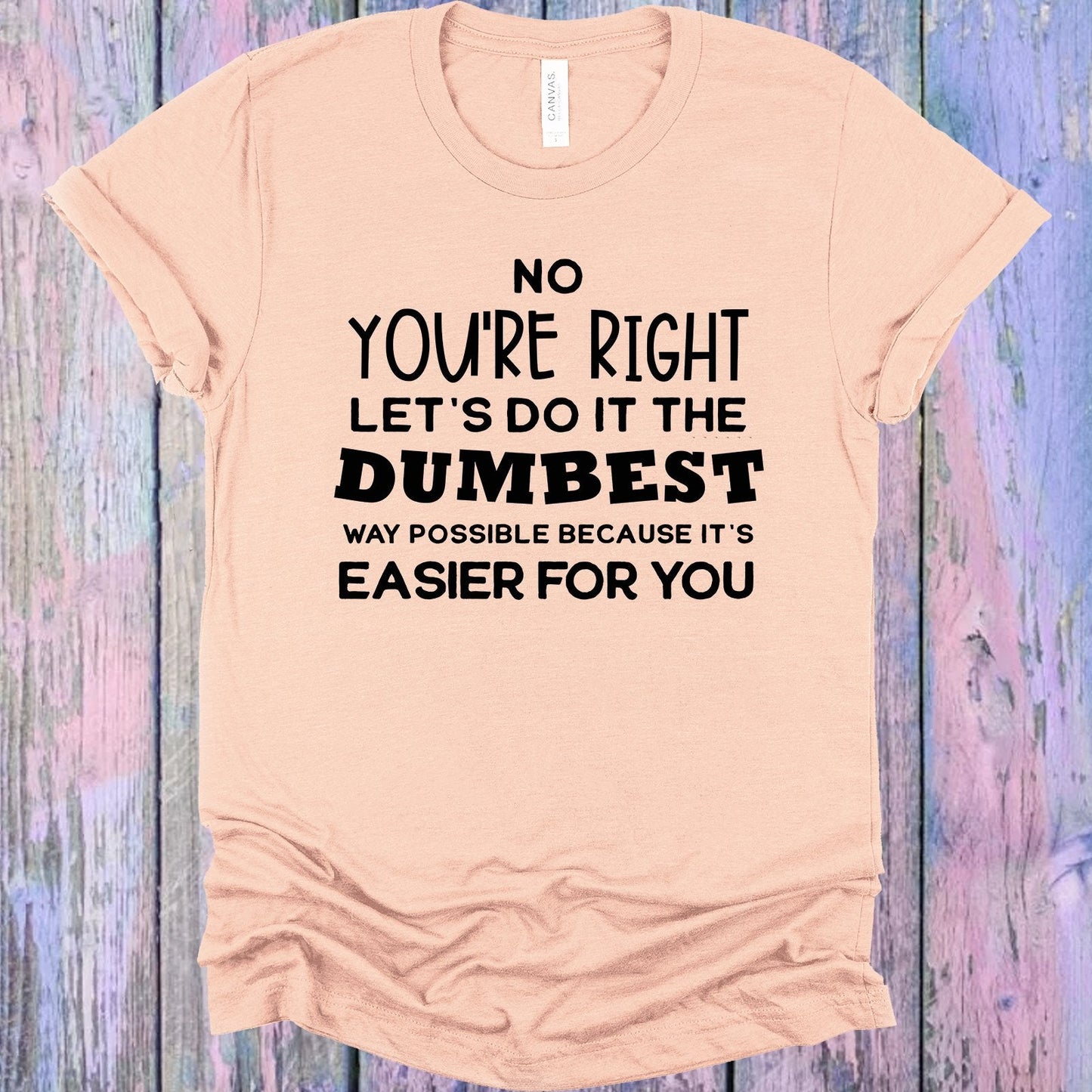 No You're Right Let's Do it the Dumbest Way Possible Graphic Tee