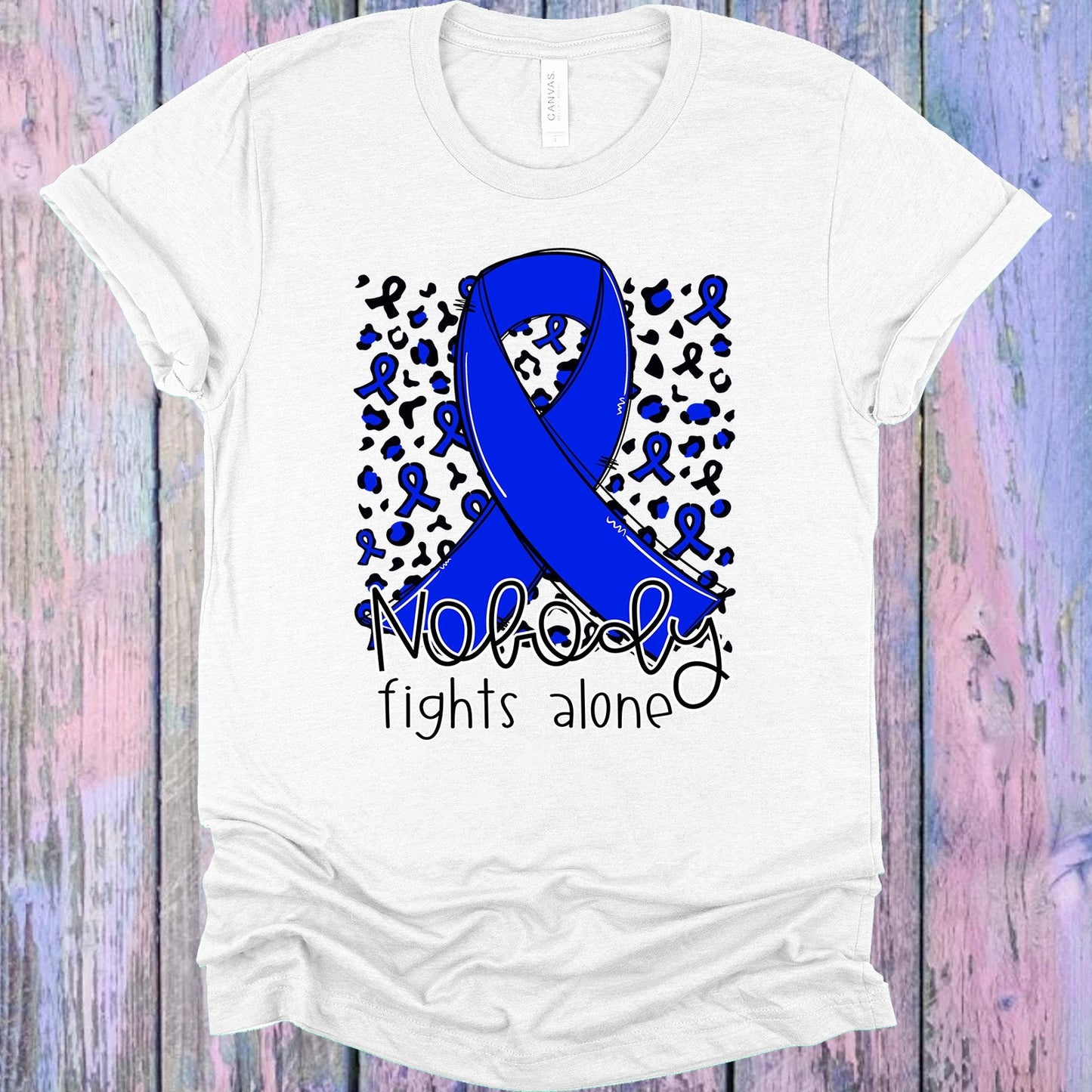 Nobody Fights Alone Blue Ribbon Graphic Tee