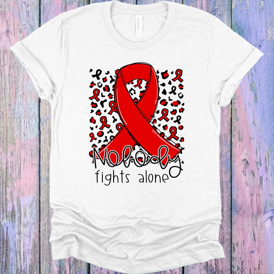 Nobody Fights Alone Red Ribbon Graphic Tee