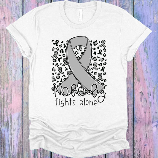 Nobody Fights Alone Grey Ribbon Graphic Tee