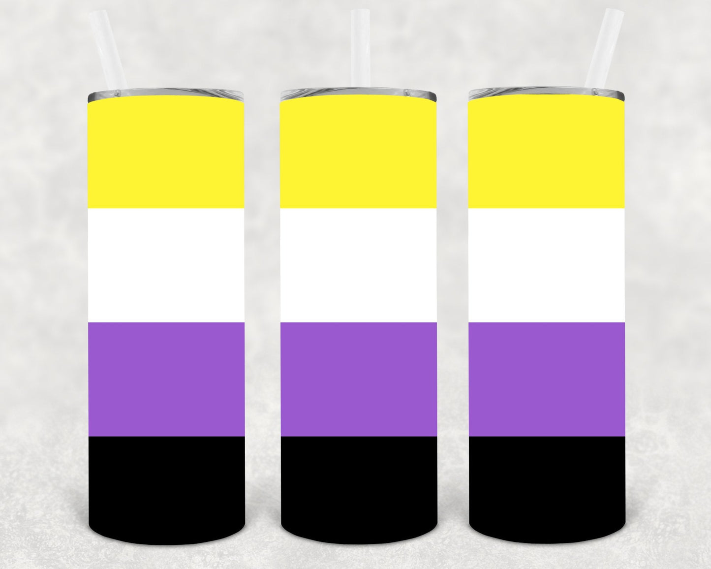 NonBinary Flag 20 oz Skinny Tumbler