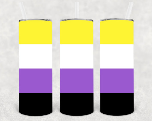 NonBinary Flag 20 oz Skinny Tumbler