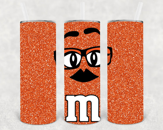 Orange M&M 20 oz Skinny Tumbler