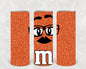 Orange M&M 20 oz Skinny Tumbler