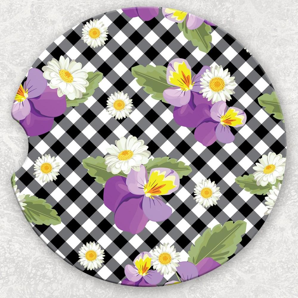 Car Coaster Set - Pansies and Daisies