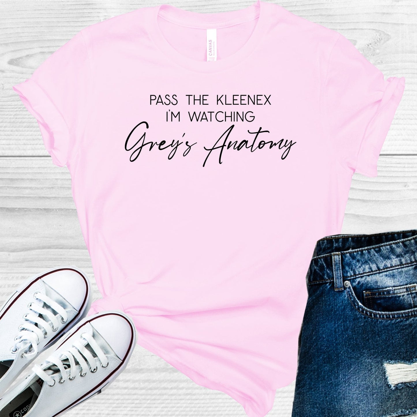 Pass the Kleenex I'm Watching Grey's Anatomy Graphic Tee