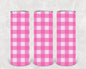 Pastel Pink Plaid 20 oz Skinny Tumbler