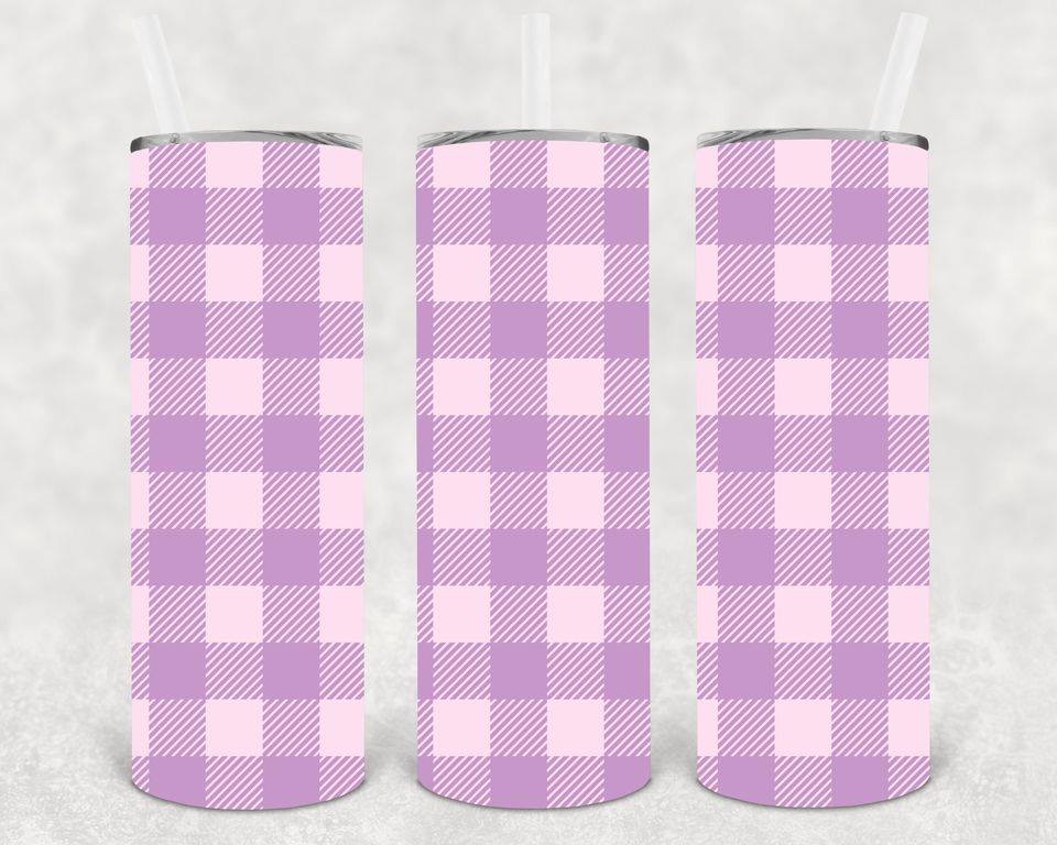 Pastel Purple Plaid 20 oz Skinny Tumbler
