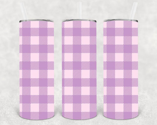 Pastel Purple Plaid 20 oz Skinny Tumbler