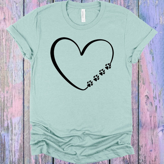 Paw Print Heart Graphic Tee