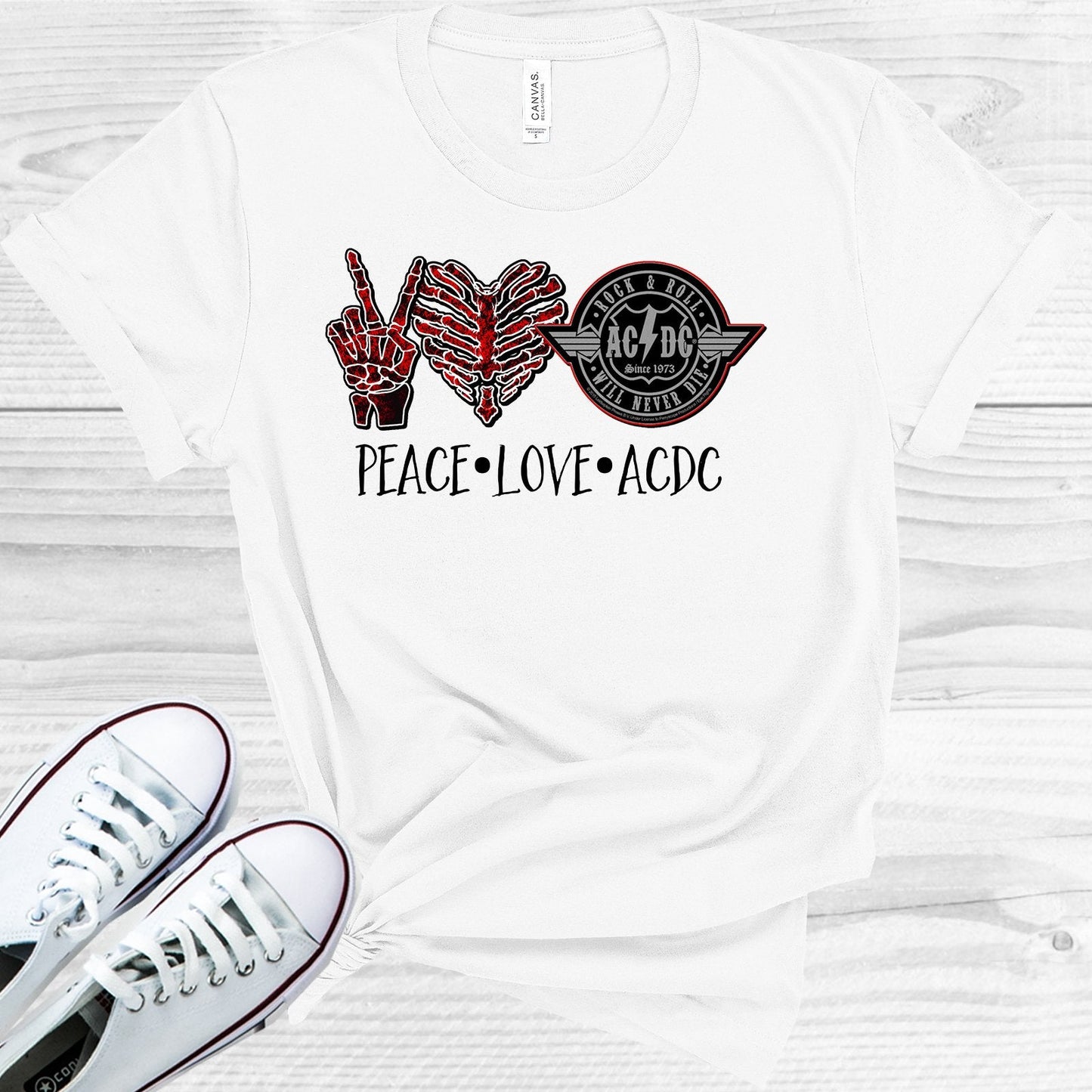 Peace Love ACDC Graphic Tee
