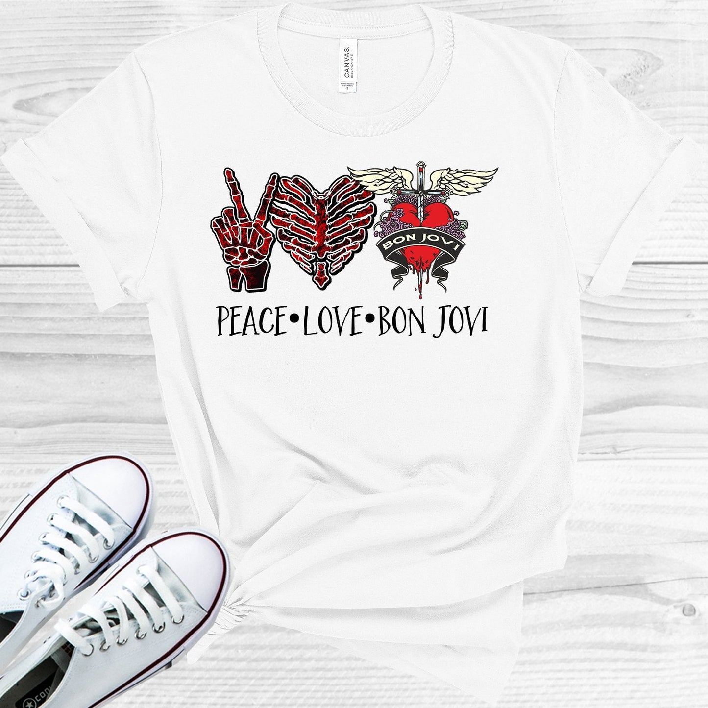 Peace Love Bon Jovi Graphic Tee