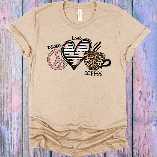 Peace Love Coffee Graphic Tee