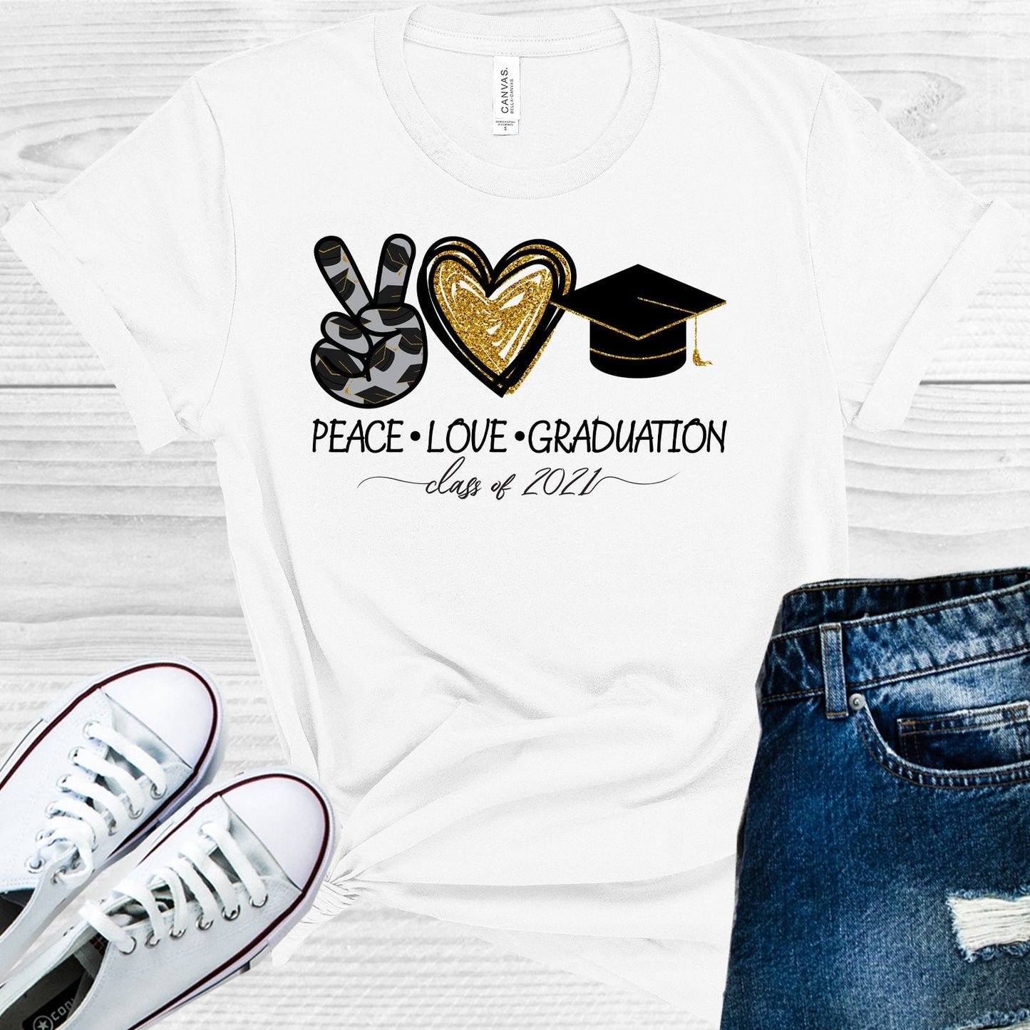 Peace Love Graduation Class of 2021 Graphic Tee