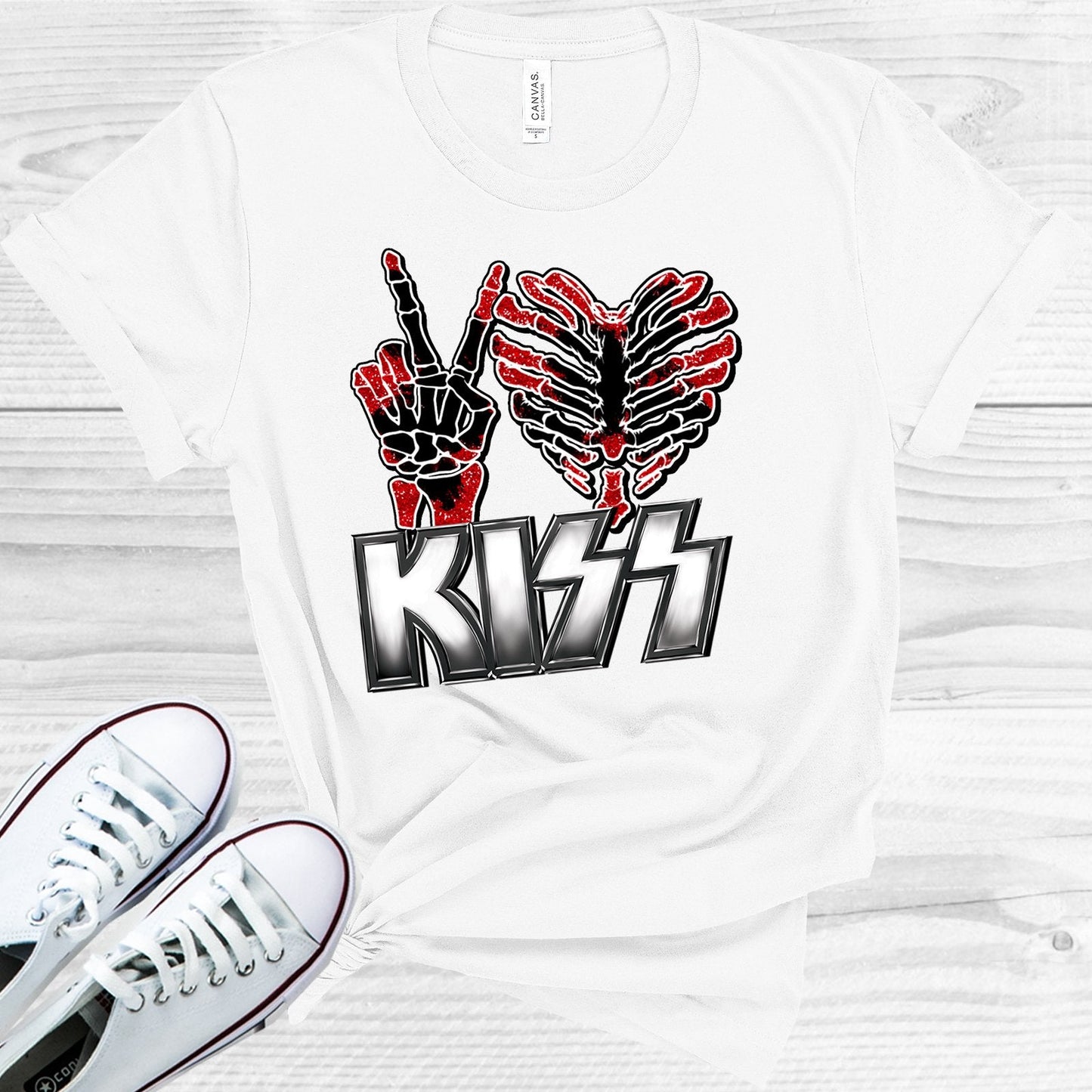 Peace Love Kiss Graphic Tee