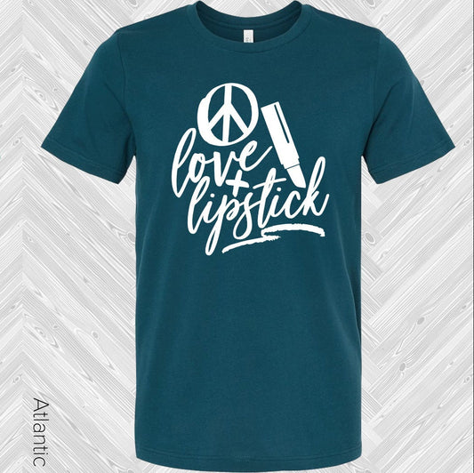 Peace Love and Lipstick Graphic Tee