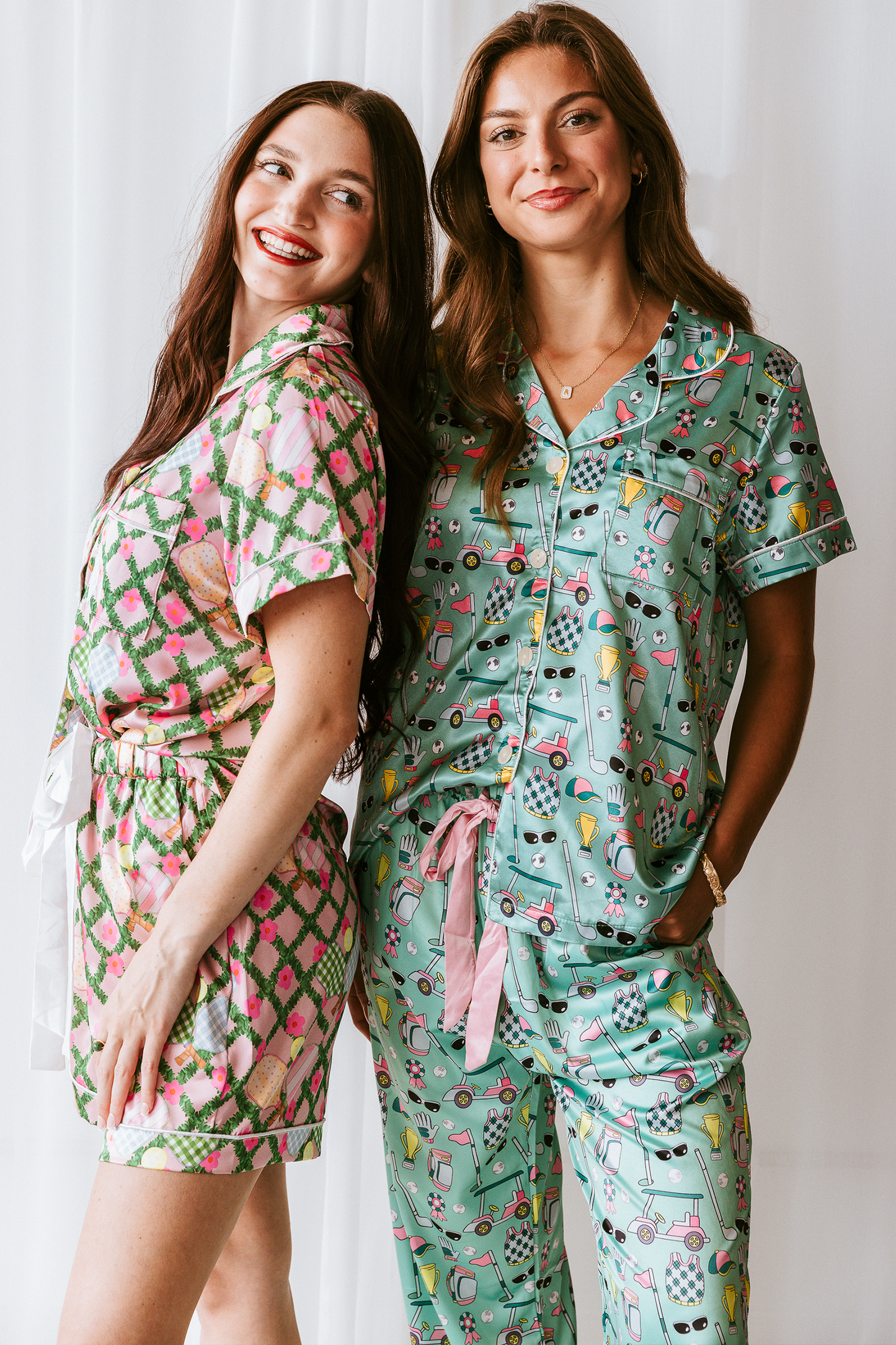 Pickleball Daisy Satin Pajamas
