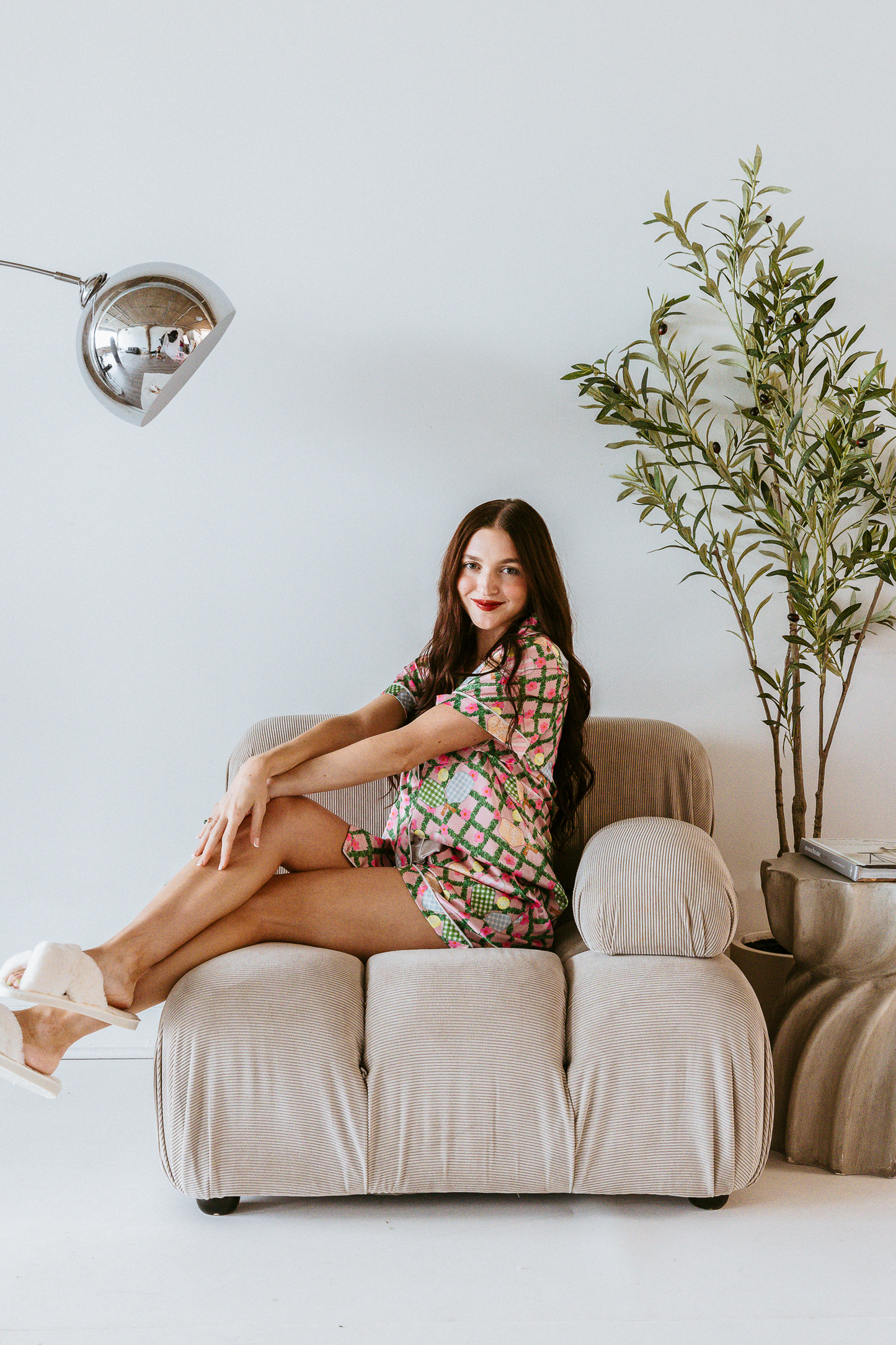 Pickleball Daisy Satin Pajamas