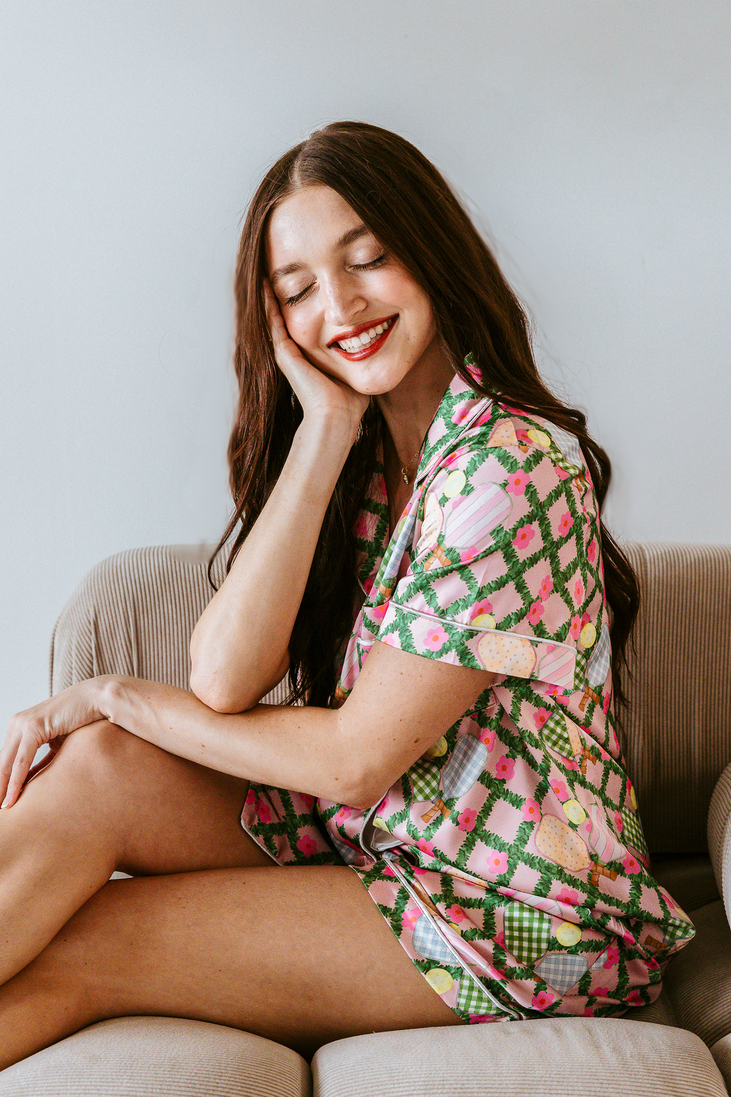 Pickleball Daisy Satin Pajamas