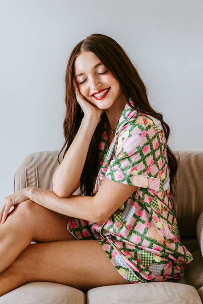 Pickleball Daisy Satin Pajamas