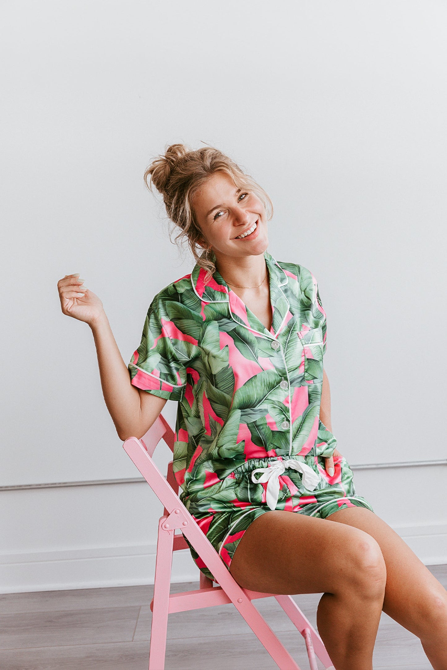 Pink Banana Leaf Pajamas