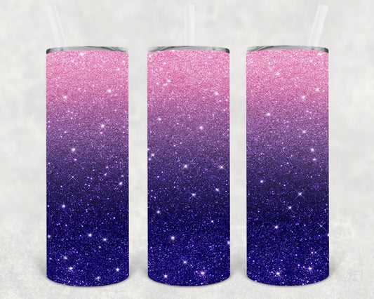 Pink Blue Ombre 20 oz Skinny Tumbler
