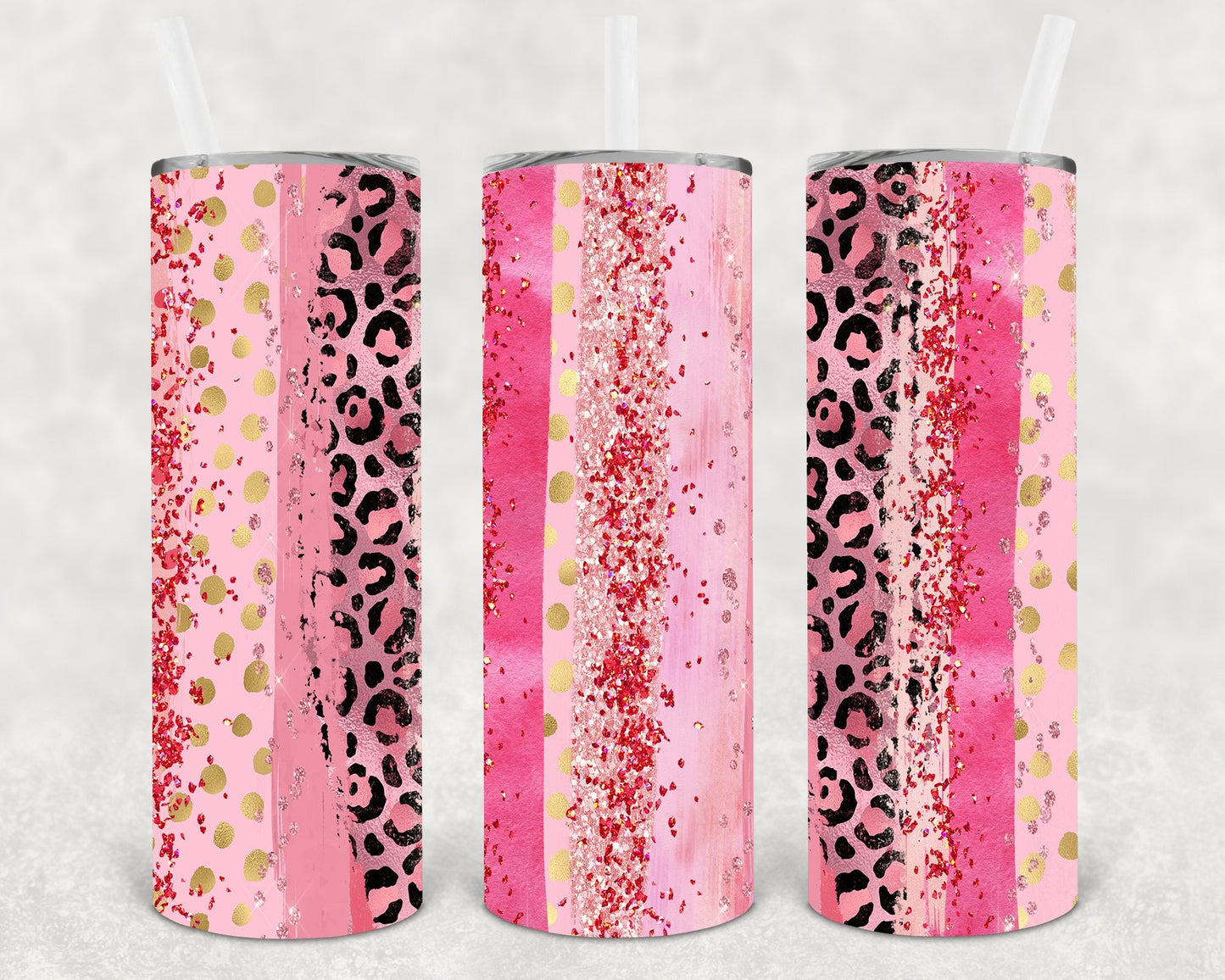 Pink Brushstrokes 20 oz Skinny Tumbler