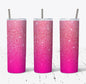 Pink Glitter 20 oz Skinny Tumbler