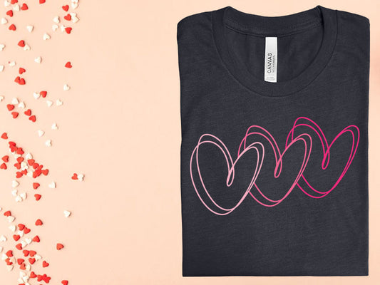 Pink Hearts Graphic Tee