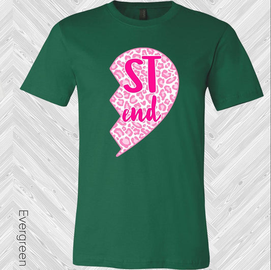 Pink Leopard Heart Best Friend (Right Shirt in Photo) Graphic Tee