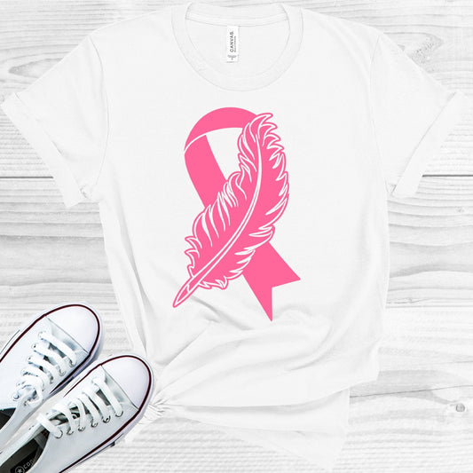 Pink Ribbon Feather Graphic Tee