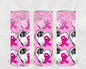 Pink Ribbon Soccer 20 oz Skinny Tumbler