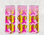 Pink Ribbon Softball 20 oz Skinny Tumbler