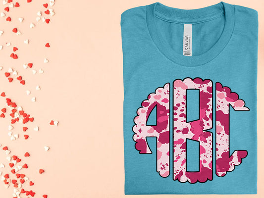 Pink Splatter Monogram Graphic Tee