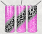 Pink Glitter Cheetah 20 oz Skinny Tumbler
