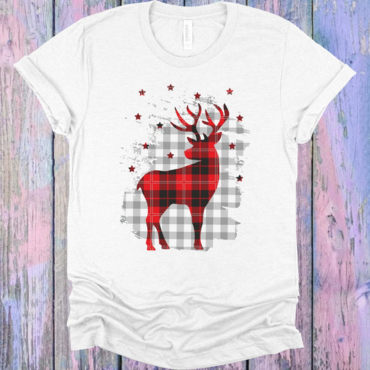 Plaid Deer Graphic Tee