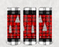Plaid and Silver Trees 20 oz Skinny Tumbler