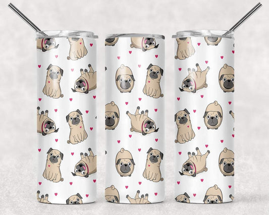 Pugs 20 oz Skinny Tumbler
