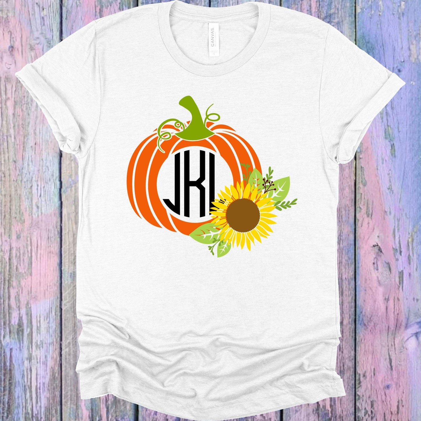 Pumpkin Sunflower Monogram Graphic Tee